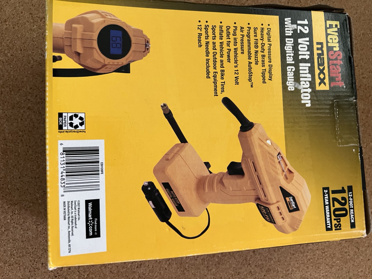 12 Volt Inflator - 120 PSI - Digital Gauge - EverStart Maxx - Photo 5