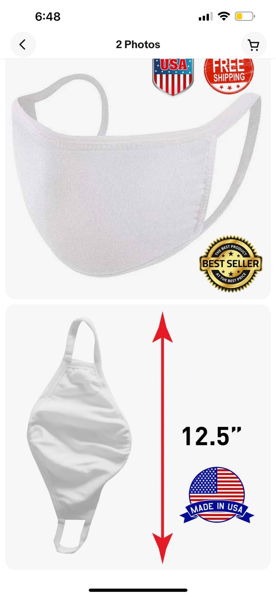 Hanes 10-Pack 100% Cotton Face Mask Protective Cover - Photo 3