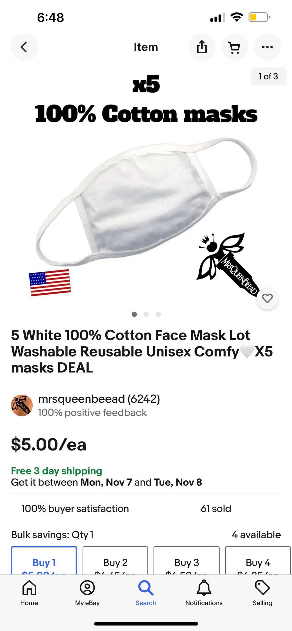 Hanes 10-Pack 100% Cotton Face Mask Protective Cover - Photo 4