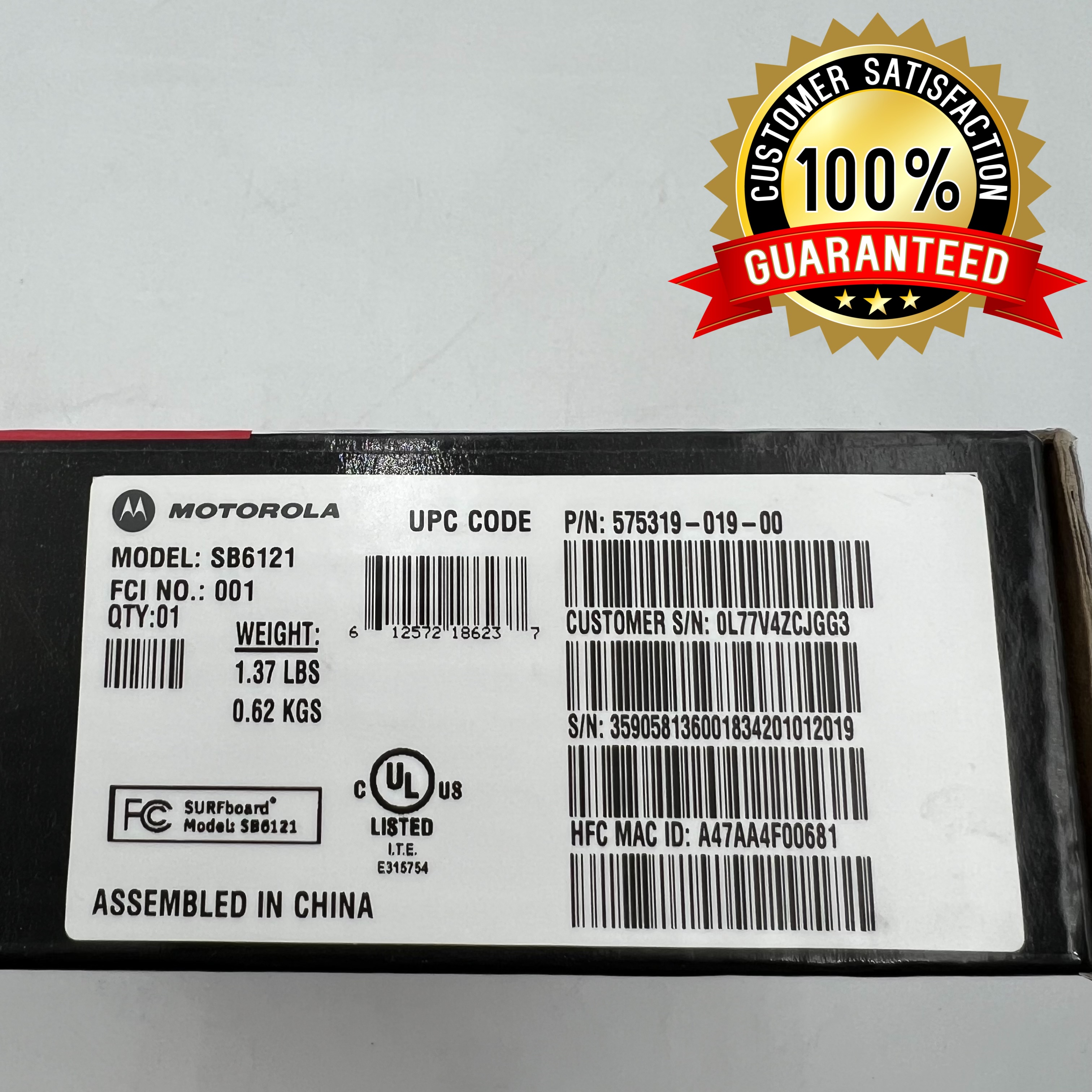 Motorola SURFboard Extreme Cable Modem SB6121 Docsis - Photo 18