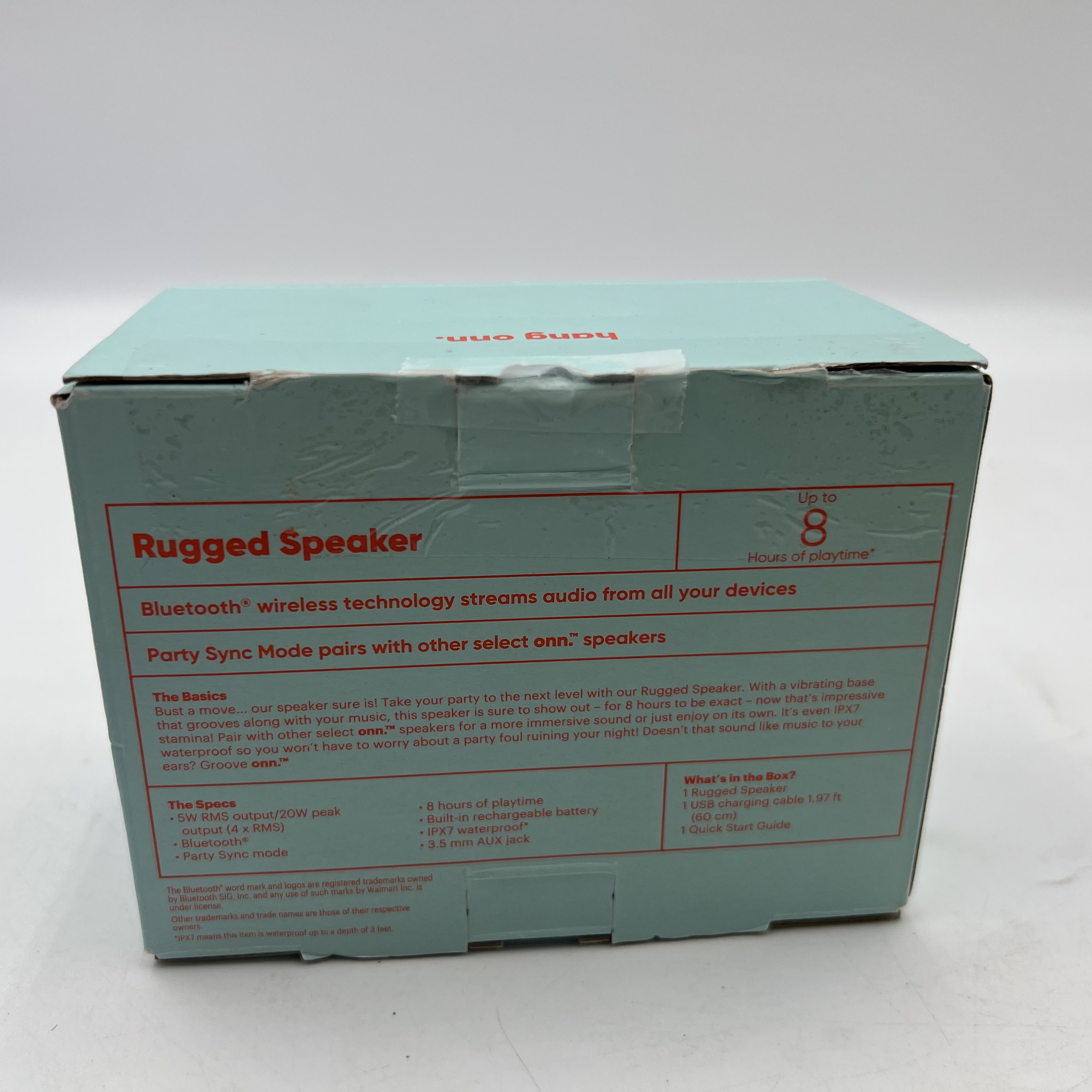 onn. Portable Waterproof Rugged Bluetooth Speaker - Photo 4