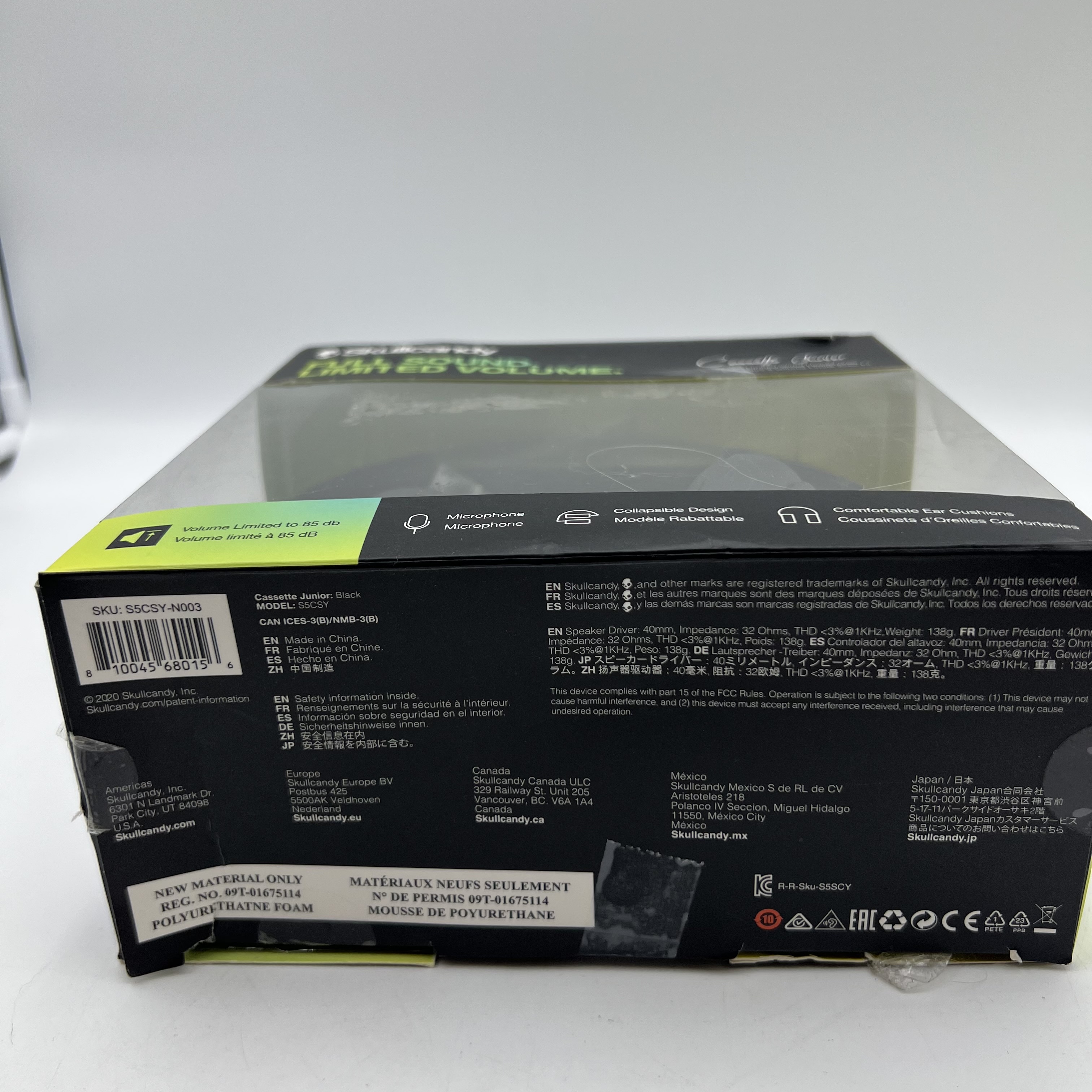 Skullcandy Cassette Jr Over-Ear Headphones Wired Kids Size – Black - Photo 7