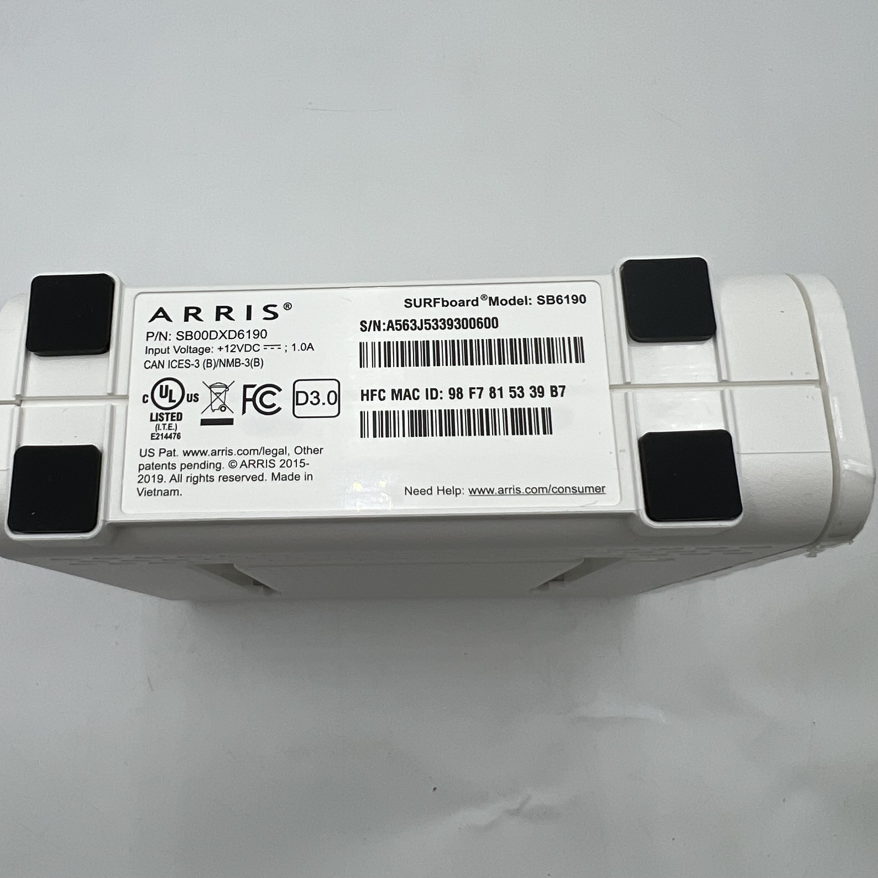 Arris SURFboard DOCSIS 3.0 Cable Modem SB6190 - Photo 4