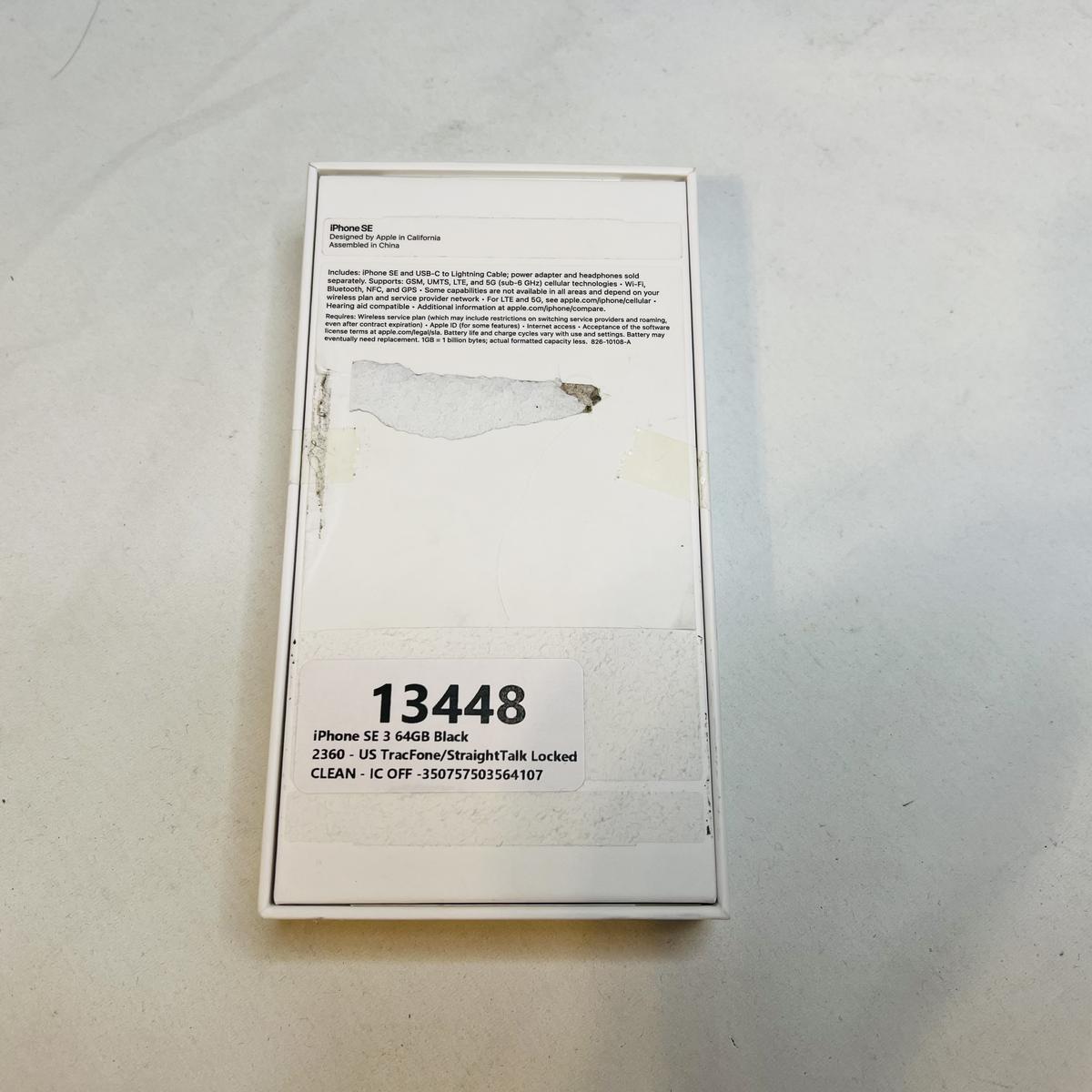 Apple iPhone SE (3rd generation), 64GB, MIDNIGHT, LOCKED - Photo 4