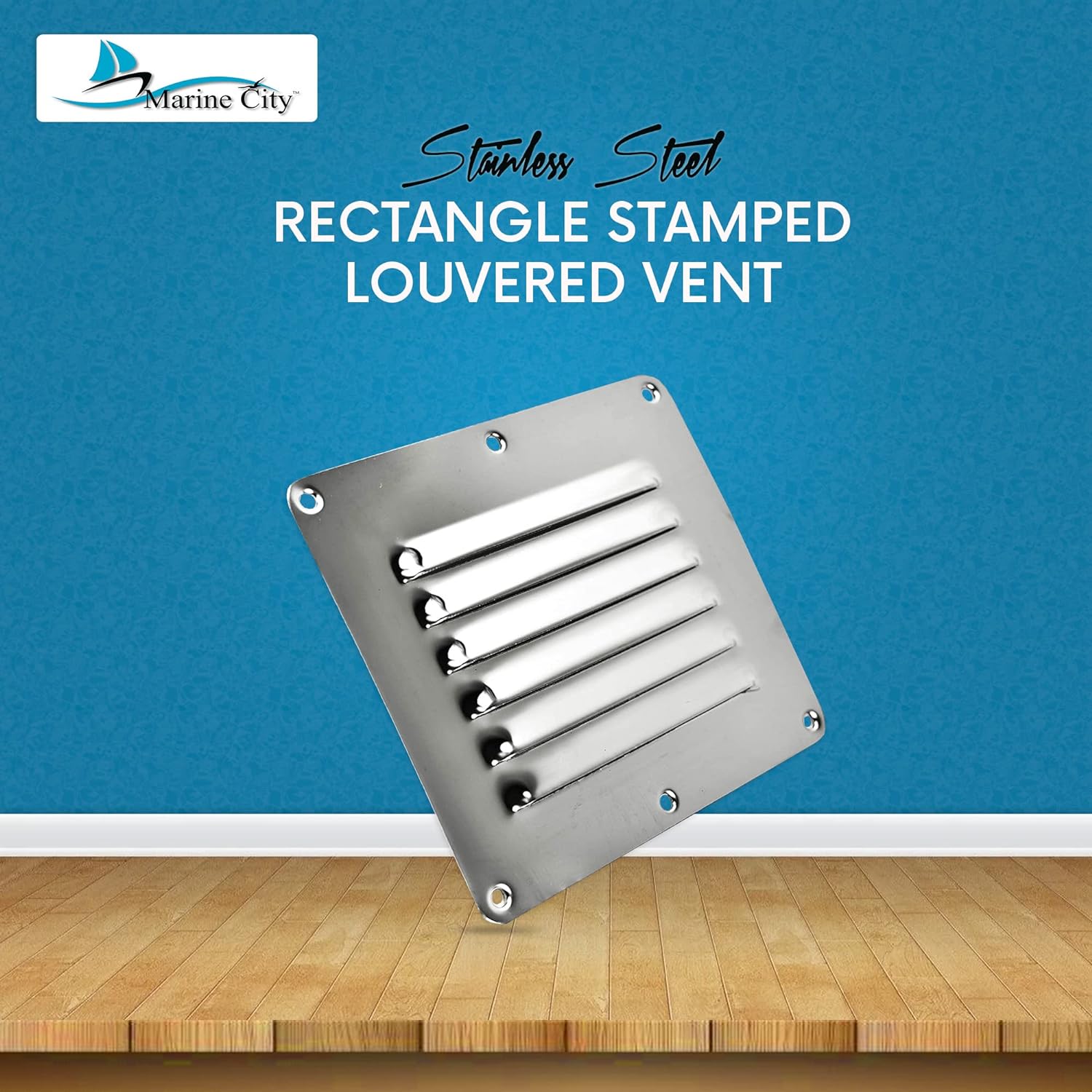 MARINE CITY 304 Grade Stainless-Steel Rectangle Stamped Louvered Vent 5 x 4-1/2" - Photo 4