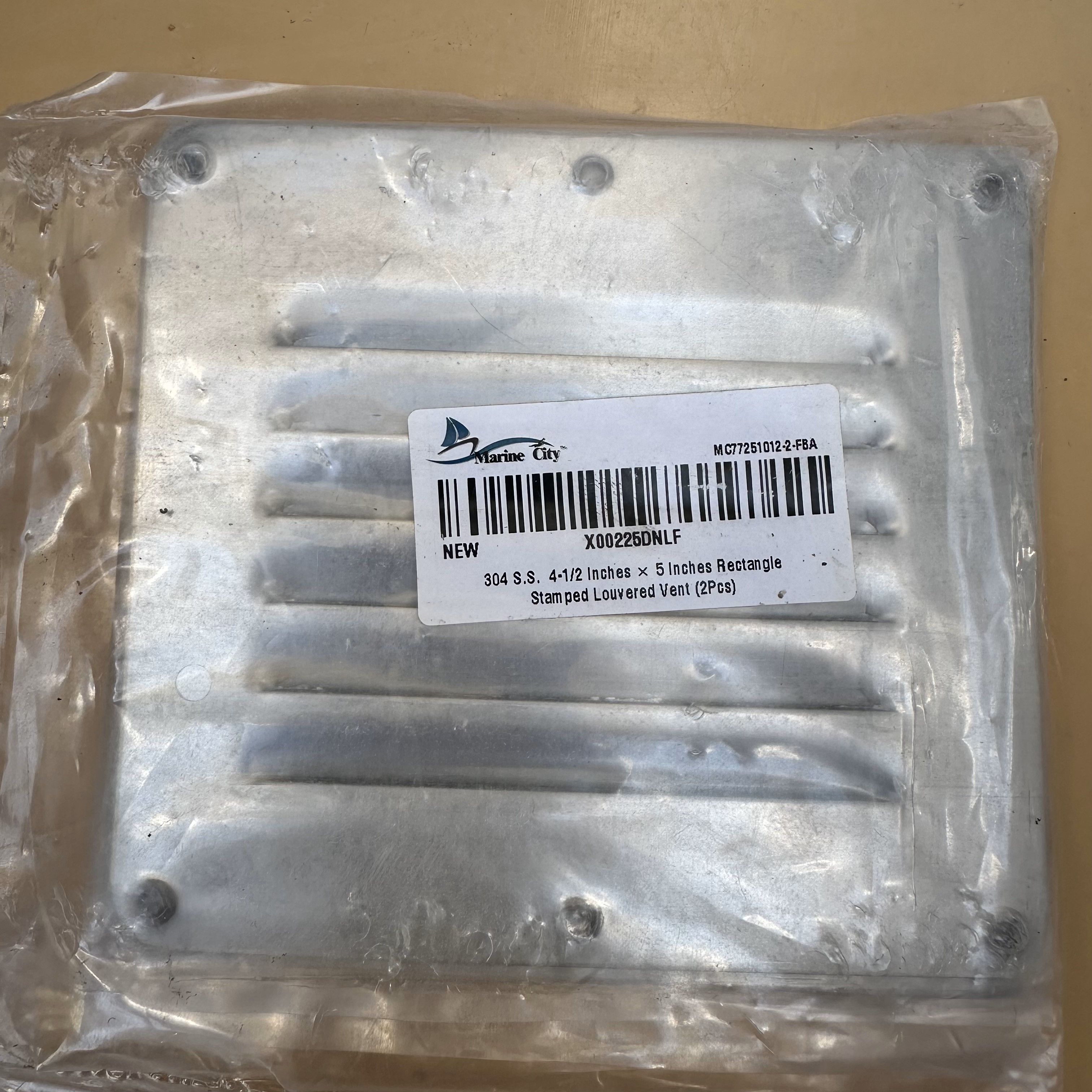 MARINE CITY 304 Grade Stainless-Steel Rectangle Stamped Louvered Vent 5 x 4-1/2" - Photo 3