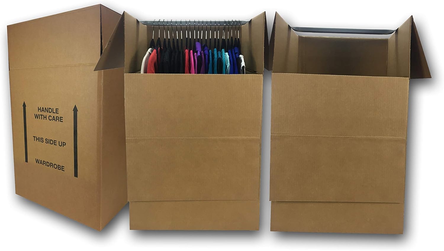 Wardrobe Clothing Moving Boxes with Bar - 24in x 24in x 40in (6-Pack) - Photo 3