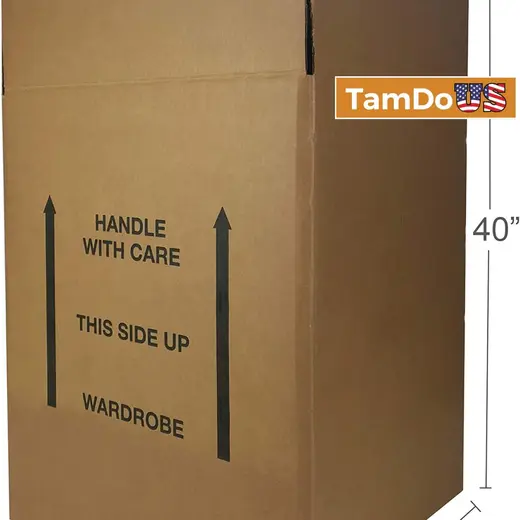 Wardrobe Clothing Moving Boxes with Bar - 24in x 24in x 40in (6-Pack) at TamDoUS Taylorsville