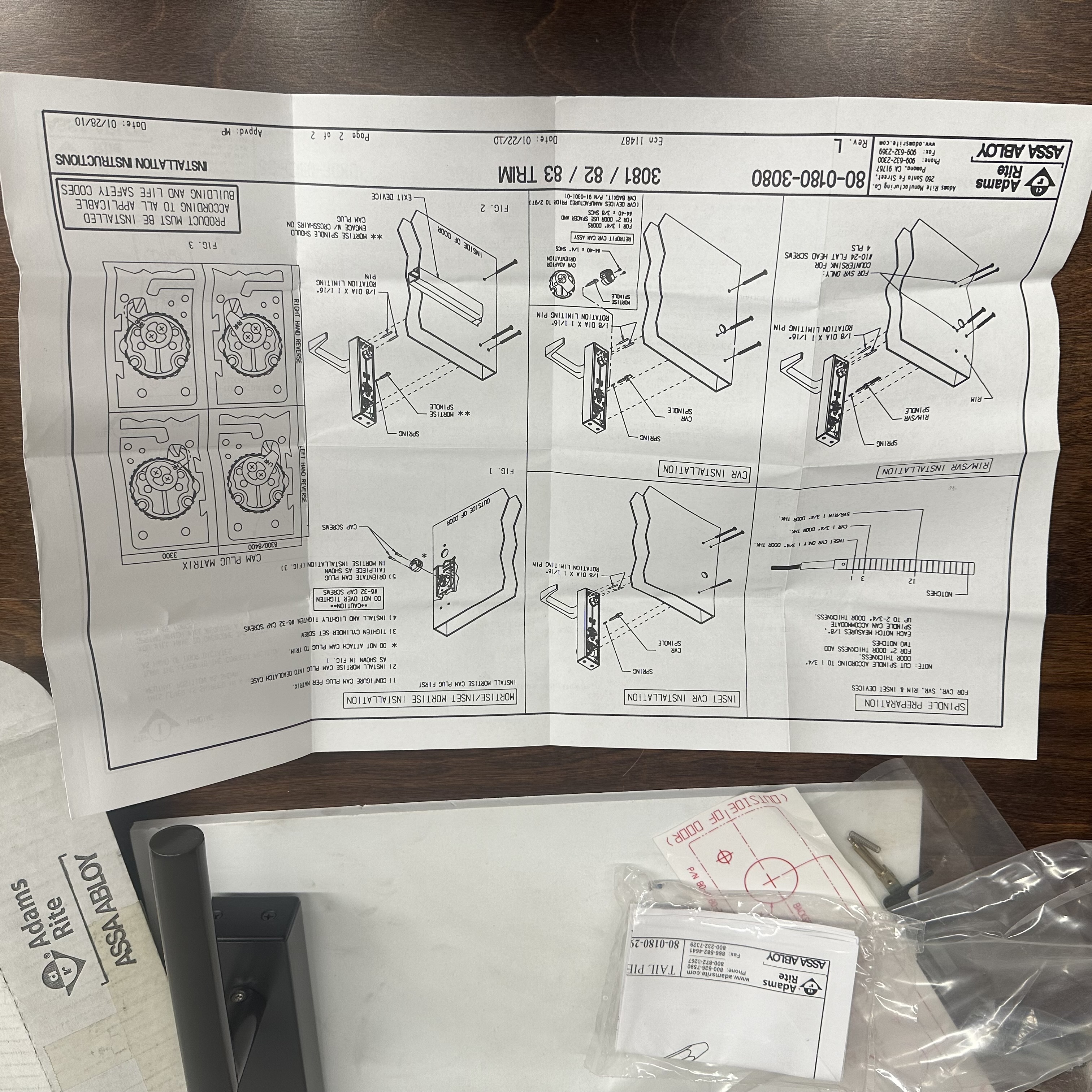 Adams Rite 3080-MI-0-96-00-10B Entry Trim, MI Lever, 10B, Fail-Secure - Photo 7