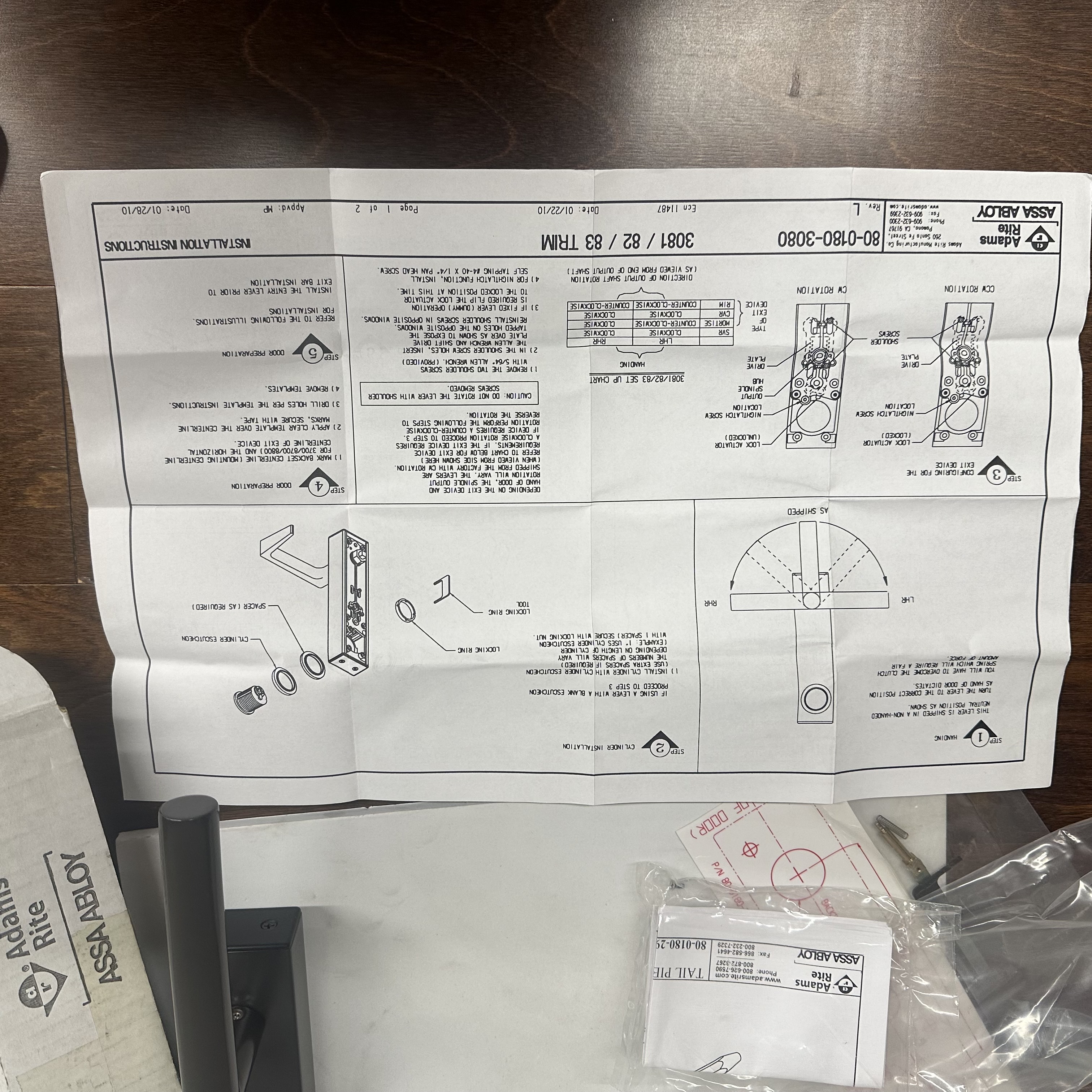 Adams Rite 3080-MI-0-96-00-10B Entry Trim, MI Lever, 10B, Fail-Secure - Photo 8