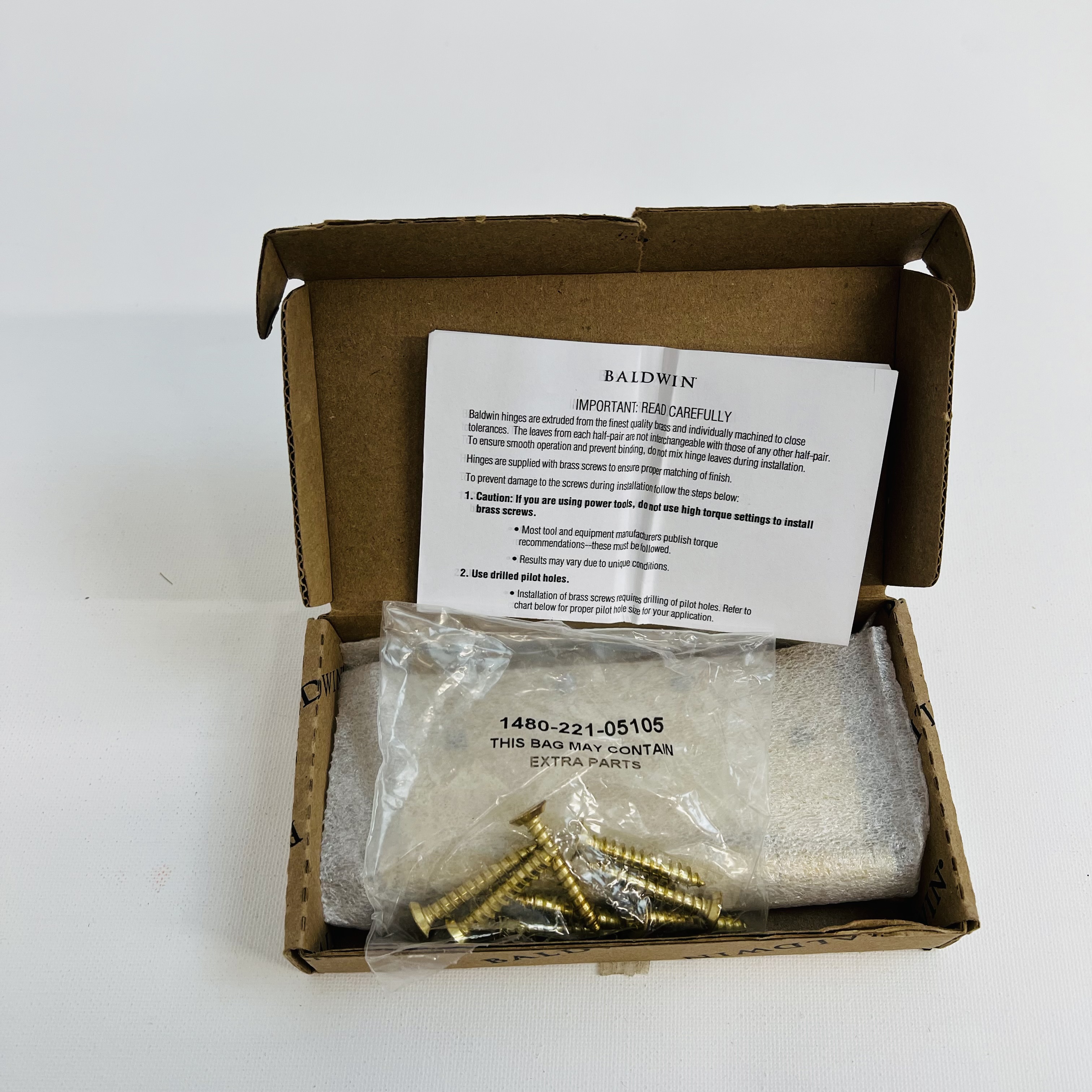 Baldwin 4.5” Ball Bearing Door Hinge – Square Corner, Satin Brass - Photo 4