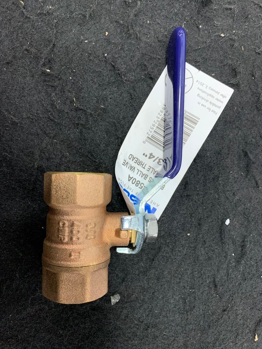 Nibco T-580A 3/4" Brass Ball Valve, FIP Threaded, Conventional Port - Photo 3