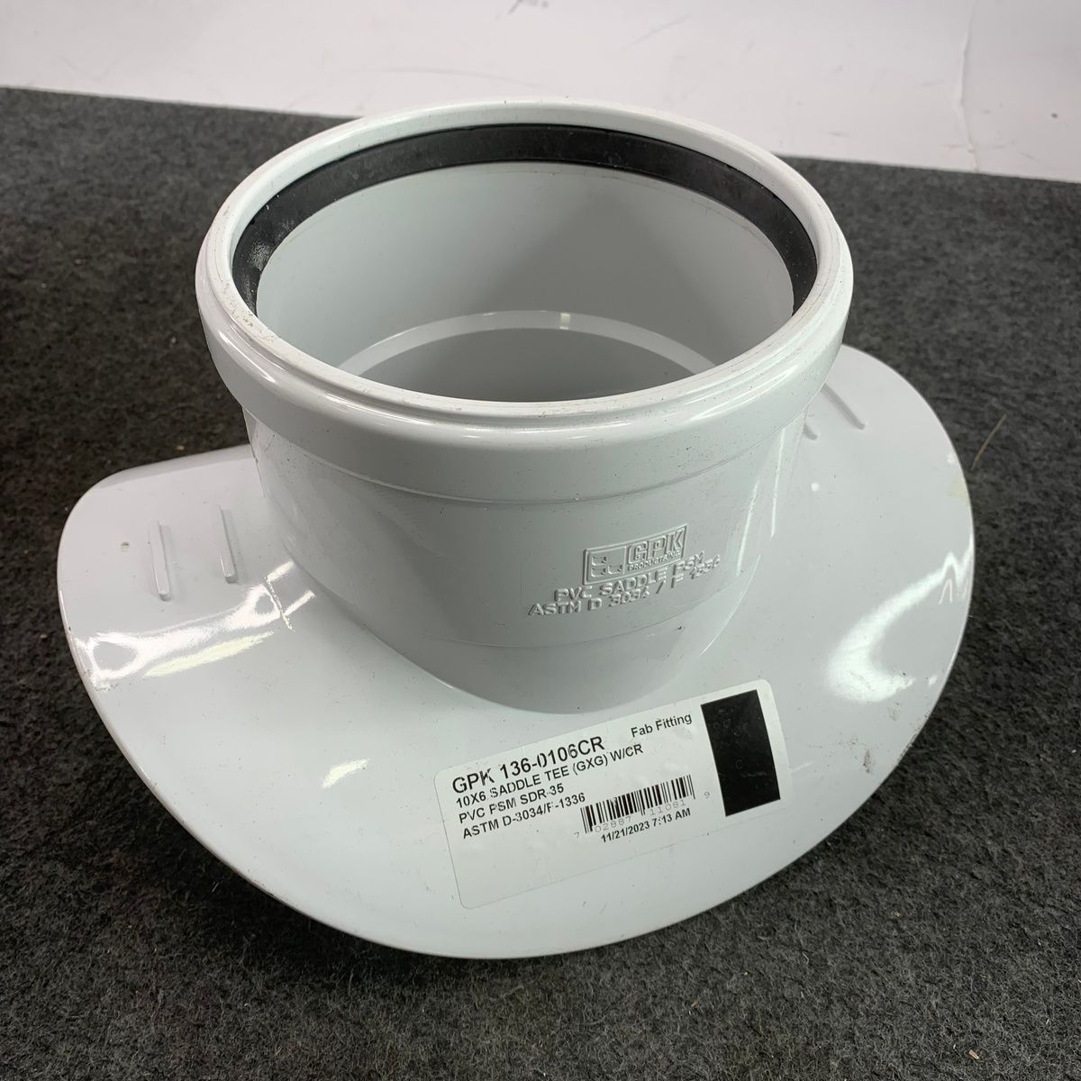 GPK 136-0106CR 10"x6" PVC Saddle Tee (GxG) W/Clamp SDR 35 Sewer - Photo 2