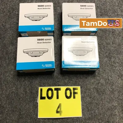 Lot of 4 System Sensor 5600 Series Fixed Temp Heat Detectors – 135°F at Safety & Security Equipment in new condition