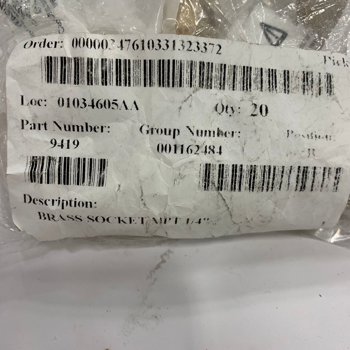 ROTARY 48-9419 1/4" Mpt Socket, Brass (Lot Of 20) - Photo 3