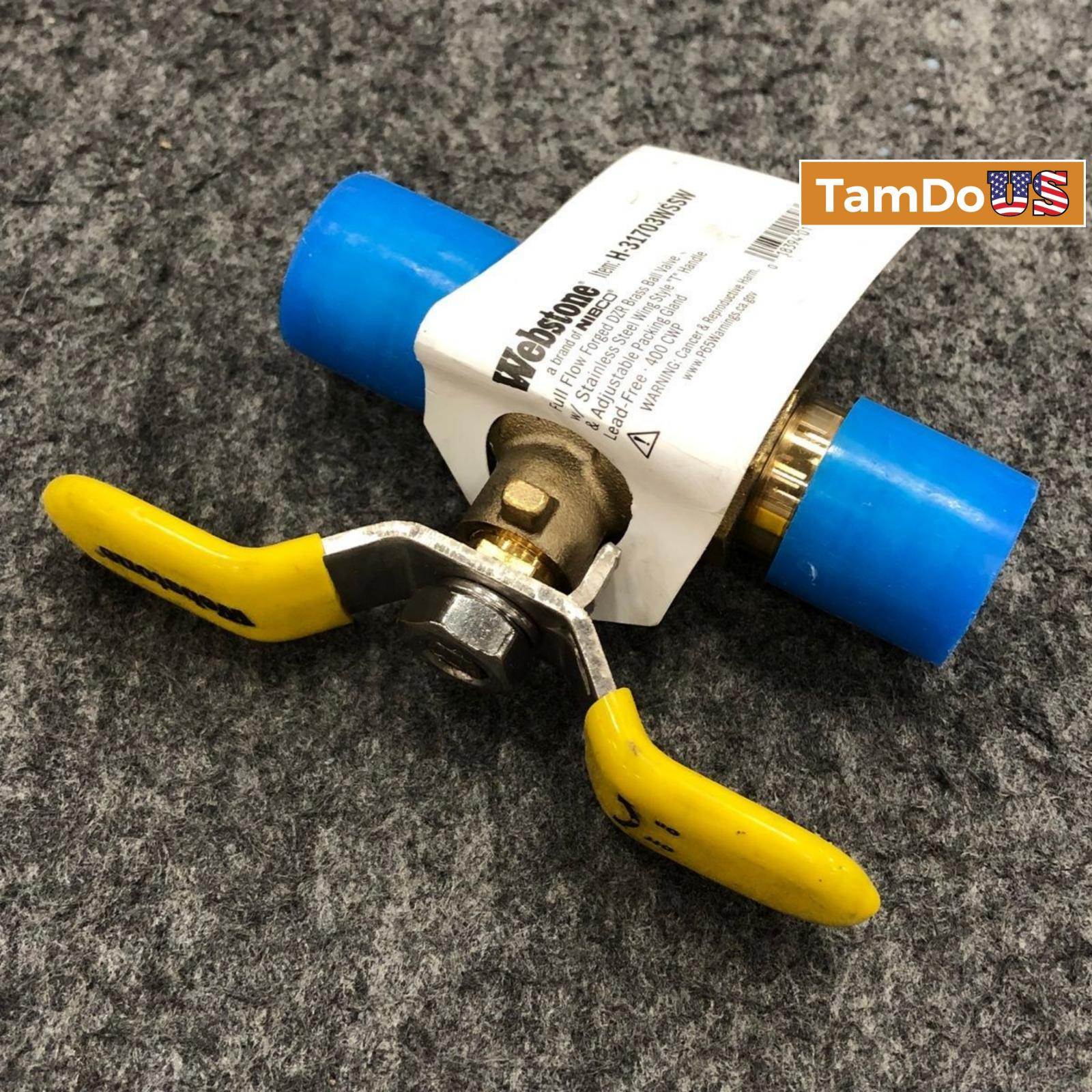 (2-Pack) Webstone NIBCO H-31703WSSW Brass Ball Valve, T-Handle, Sweat Ends - Photo 4