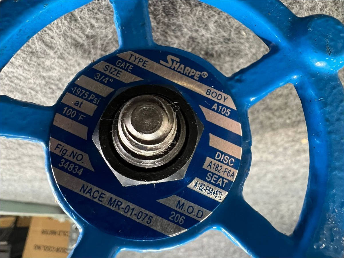 Sharpe Fig.34834 3/4" Gate Valve, NACE MR0175, 800 Class - Photo 6