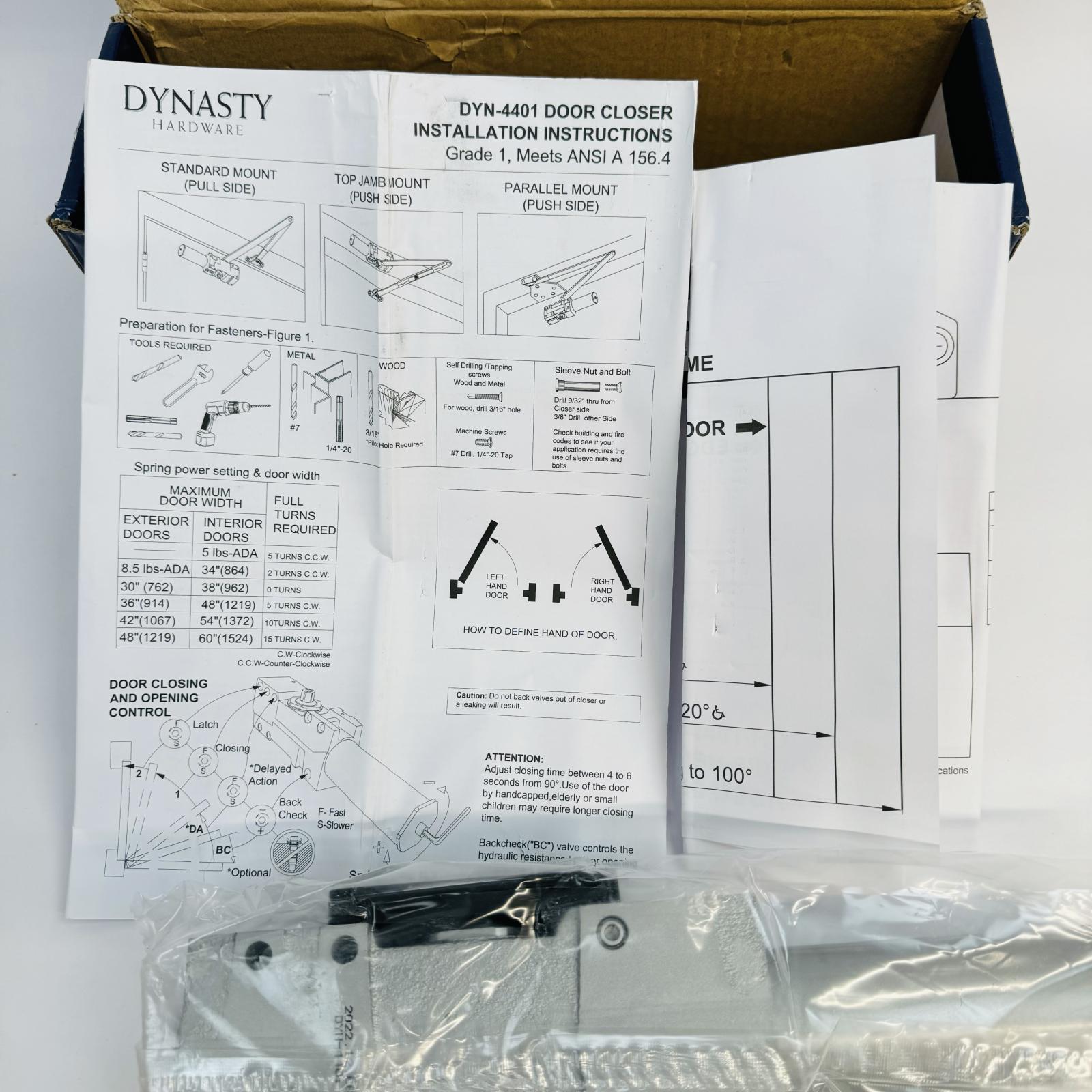 Dynasty DYN-4401 Commercial Door Closer - Photo 9