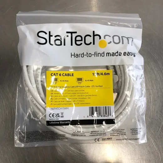 Lot of 2 StarTech.com 15 ft. Cat 6 White Network Cable at TamDoUS Taylorsville