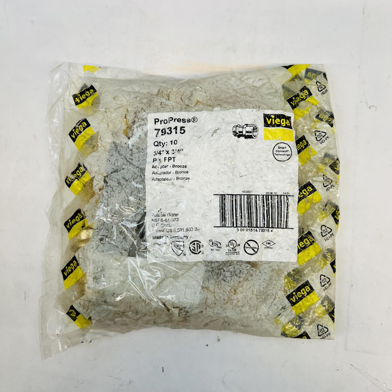 Viega ProPress 79315 Adapter 3/4" P x FPT, Bronze Fitting, Lead-Free - Photo 2