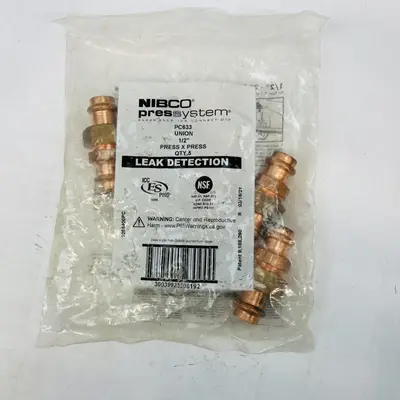 NIBCO PC633 1/2" Copper Union Press Fitting 5-Pack at Fasteners & Hardware in new condition