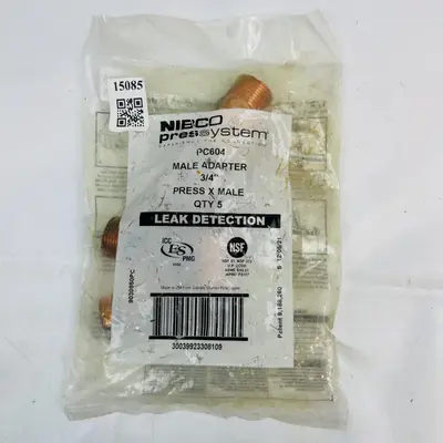 (5-Pack) NIBCO PC604 3/4" Male Adapter Press x MPT Copper Fitting at Fasteners & Hardware in new condition