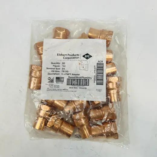 Elkhart EPC 10030150 3/4" C x FNPT Adapter at TamDoUS Taylorsville