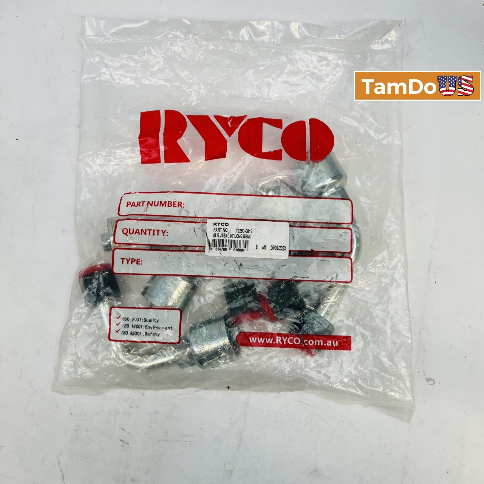 RYCO T2080-0812 JSEAL 90° Long Bend Hydraulic Fittings -08 JIC x -12 - Photo 3