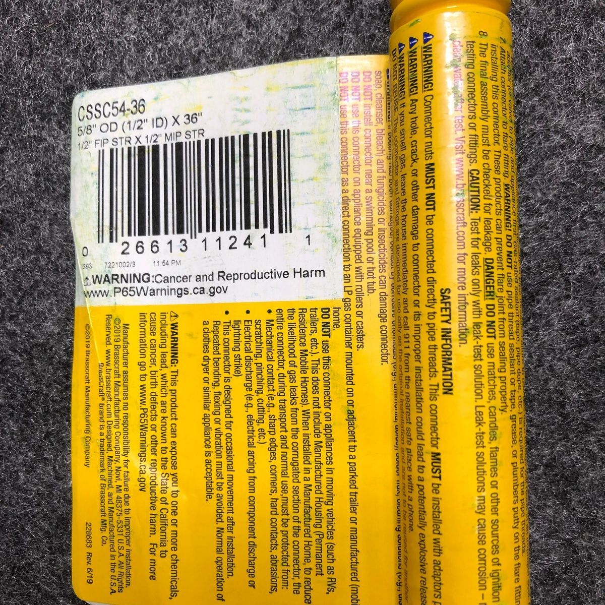 BrassCraft CSSC54-36 Gas Connector 36" – 1/2" FIP x 1/2" MIP Stainless Steel Hose - Photo 6