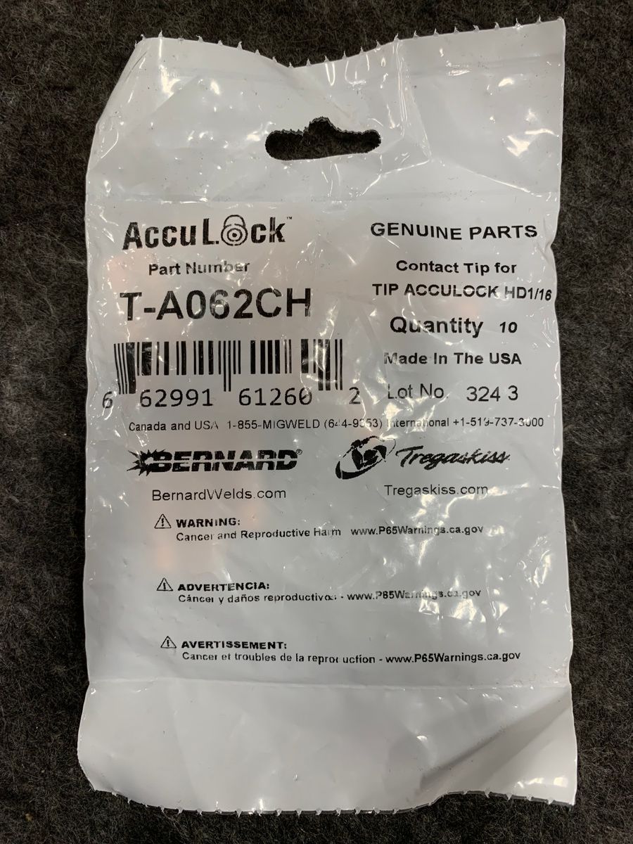 Bernard T-A062CH AccuLock HD Contact Tips – 1/16" (1.6mm) MIG Welding - Photo 2