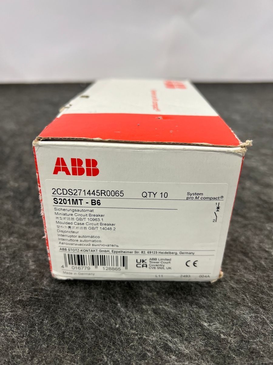 ABB S201MT-B6 Miniature Circuit Breaker 2CDS271445R0065, 1P, B6, NEW - Photo 6