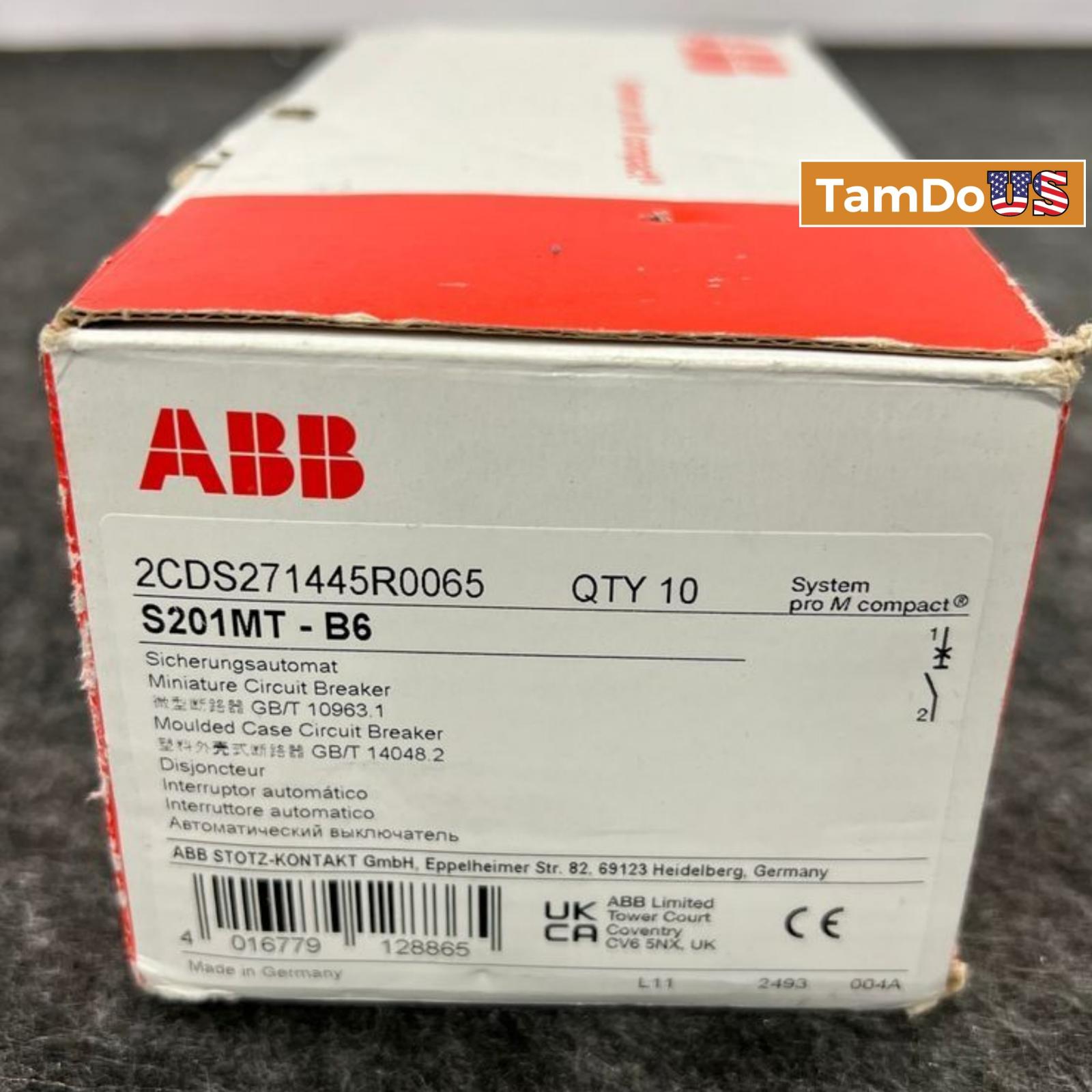 ABB S201MT-B6 Miniature Circuit Breaker 2CDS271445R0065, 1P, B6, NEW - Photo 9