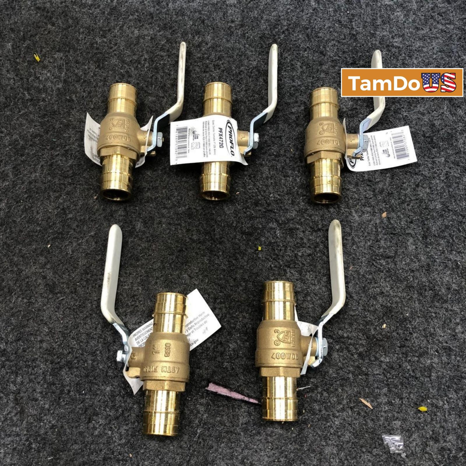 Lot of 5 PROFLO PFX472G 1" Ball Valves – Lead-Free Brass - Photo 4