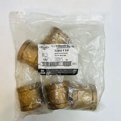 Set of 5 A.Y. McDonald 5422-144 Bronze Couplings – 1-1/4" Lead-Free at Fasteners & Hardware in new condition