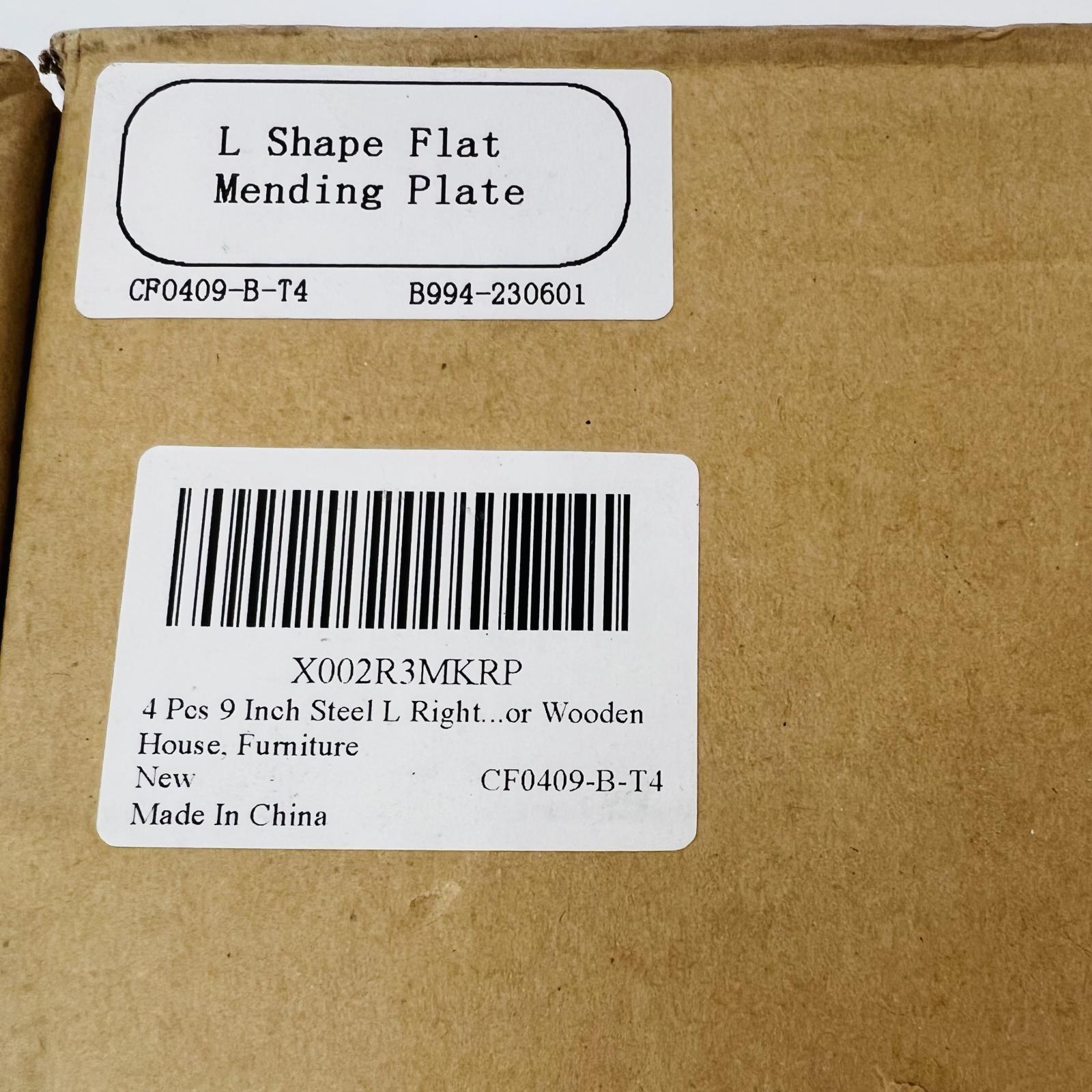 L Shape Flat Mending Plate 4 Pcs 9 Inch Steel Right Angle Bracket - Photo 3