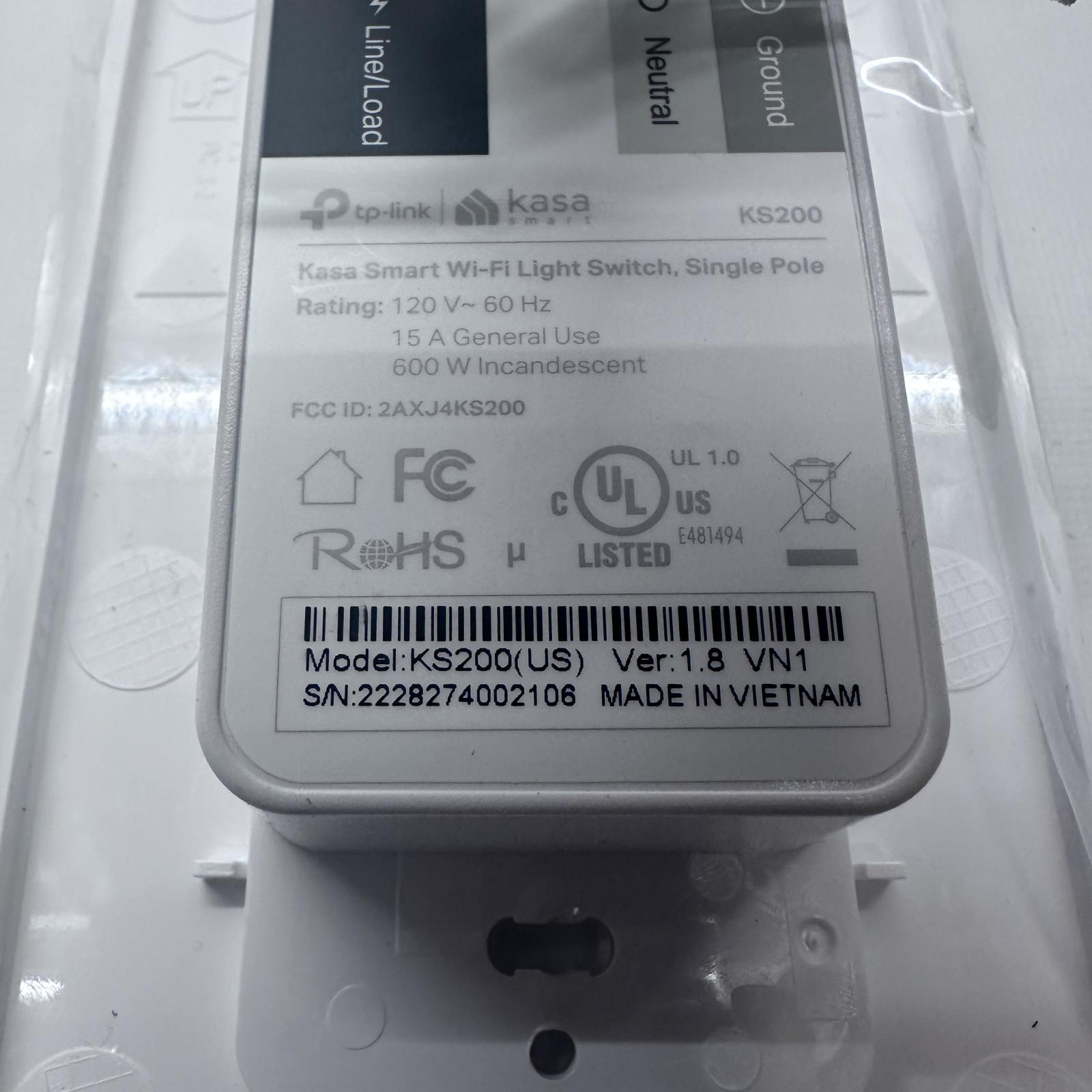 TP-Link Kasa Smart Wi-Fi Light Switch Single Pole KS200 - Photo 2