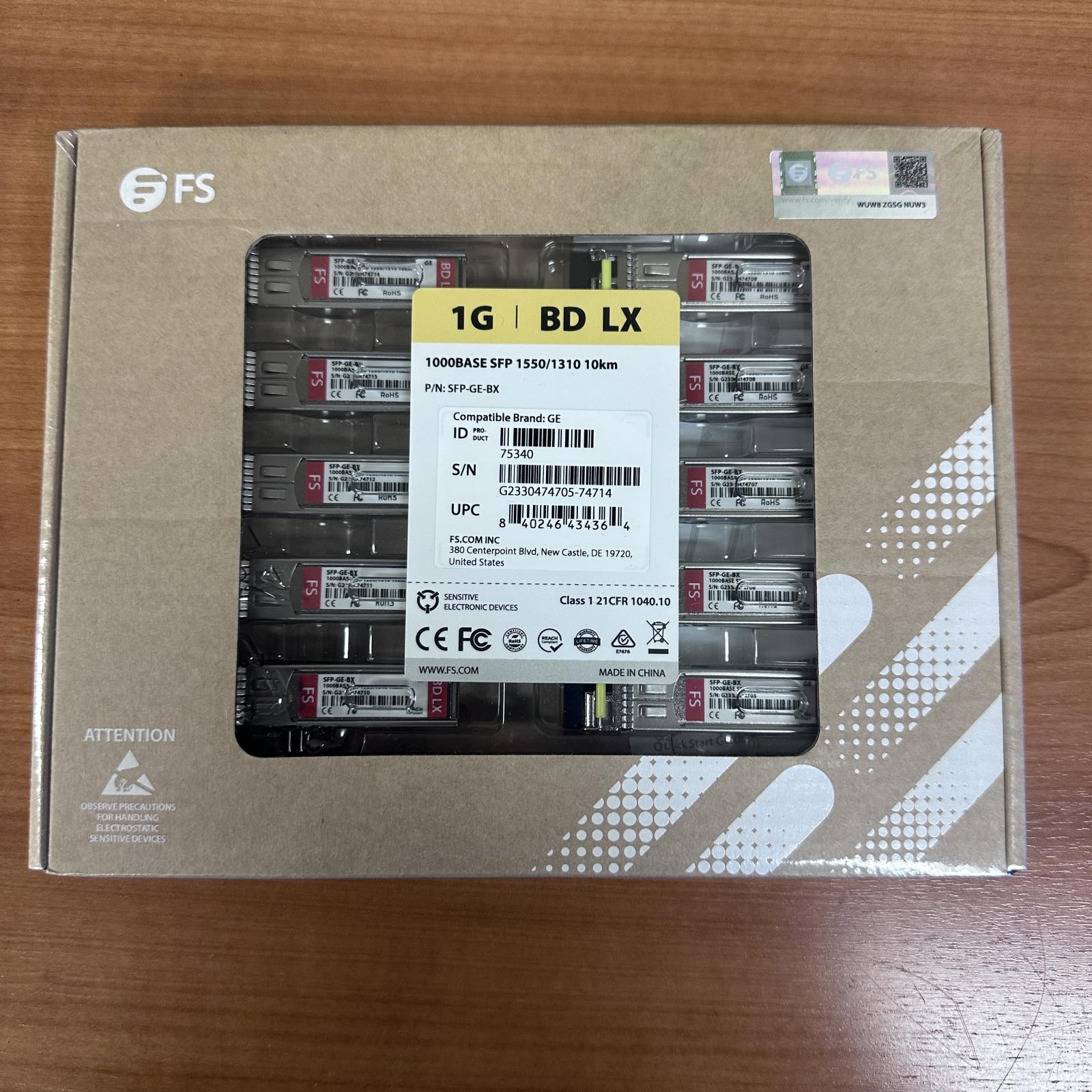FS SFP-GE-BX 1000BASE-BX 1550/1310nm 10km SMF Transceivers - Photo 6