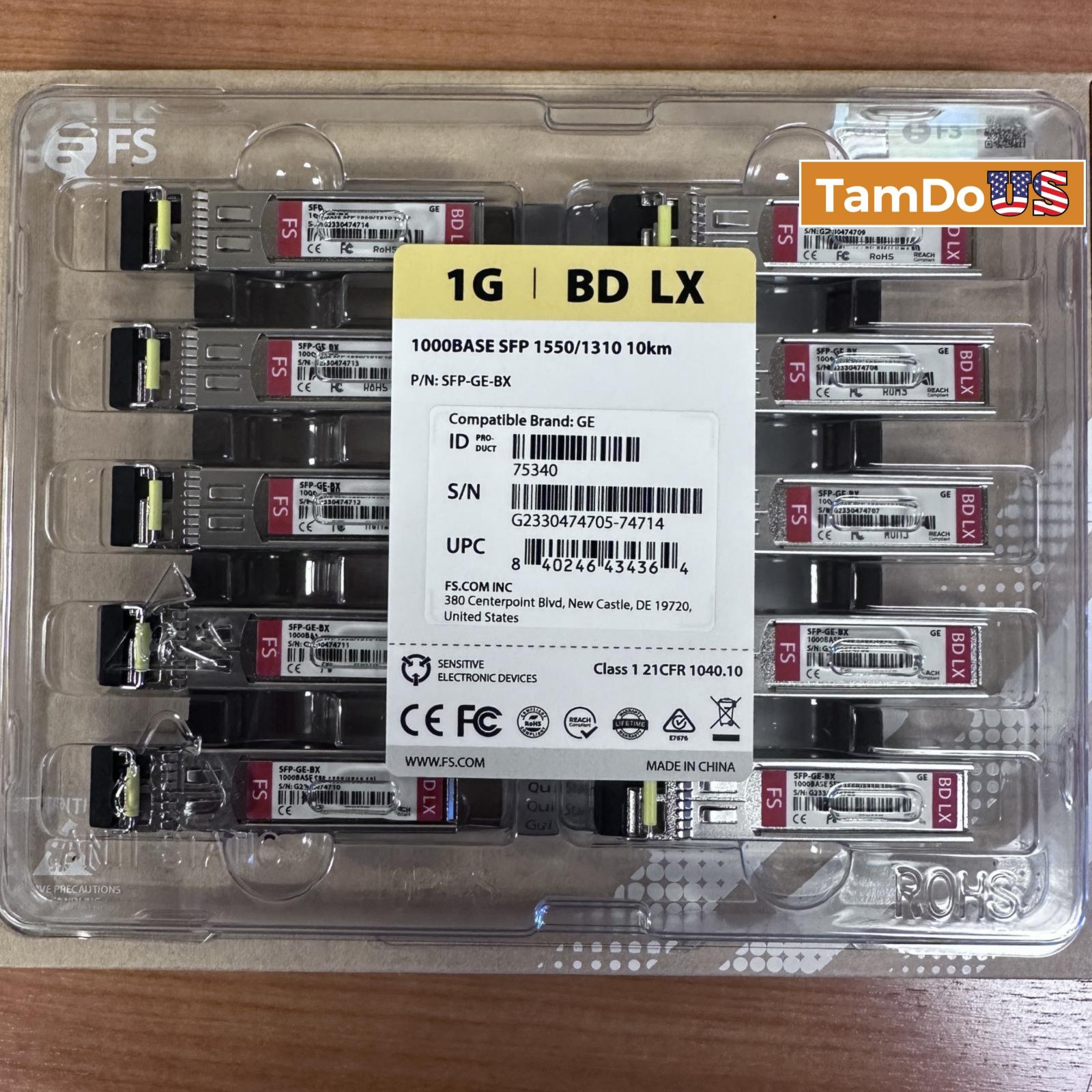 FS SFP-GE-BX 1000BASE-BX 1550/1310nm 10km SMF Transceivers - Photo 7