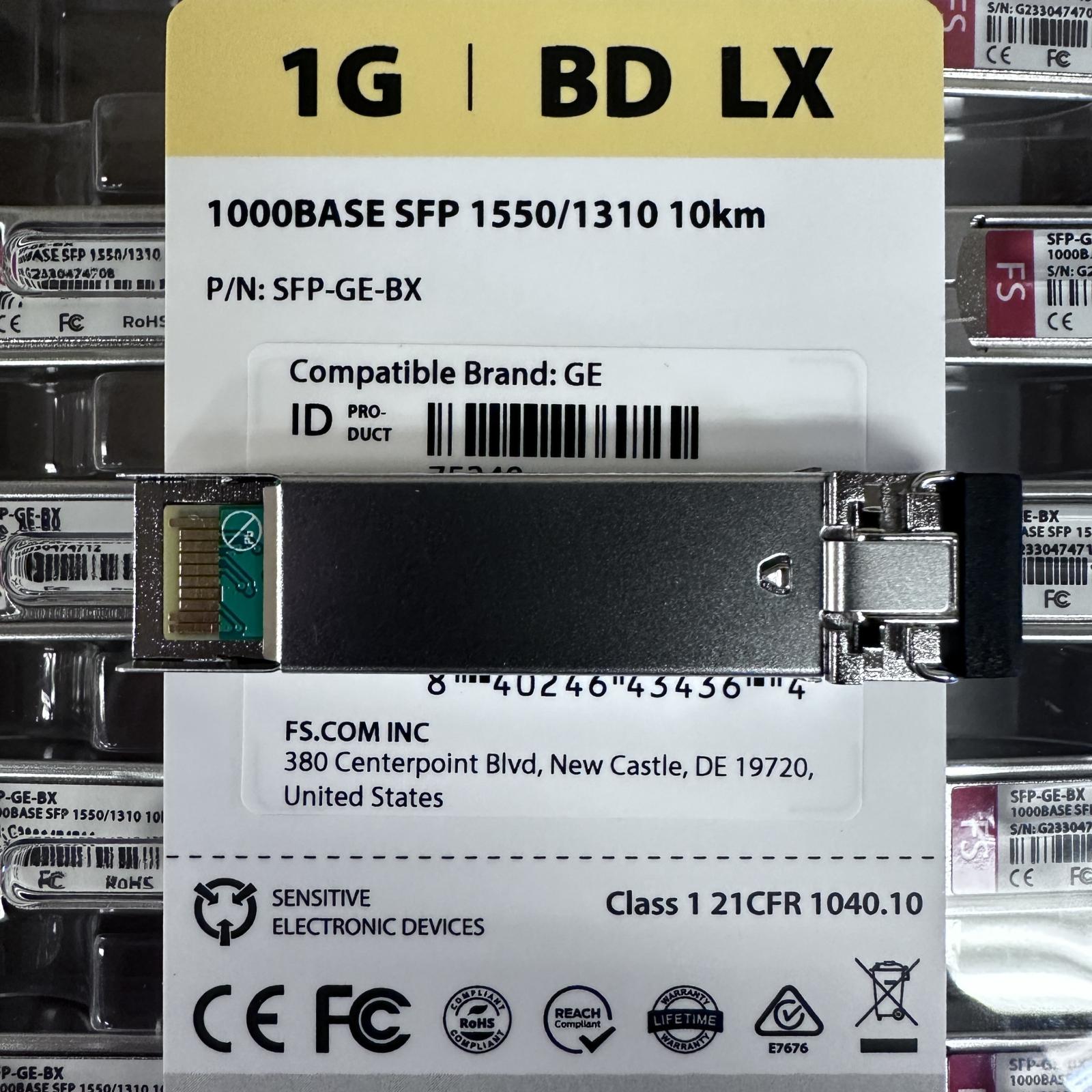 FS SFP-GE-BX 1000BASE-BX 1550/1310nm 10km SMF Transceivers - Photo 3