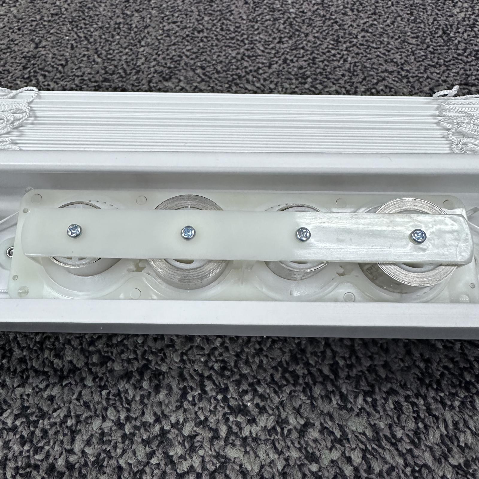 Cordless 2" Faux Wood Blind – 39x66 White Room Darkening Window Shade - Photo 5