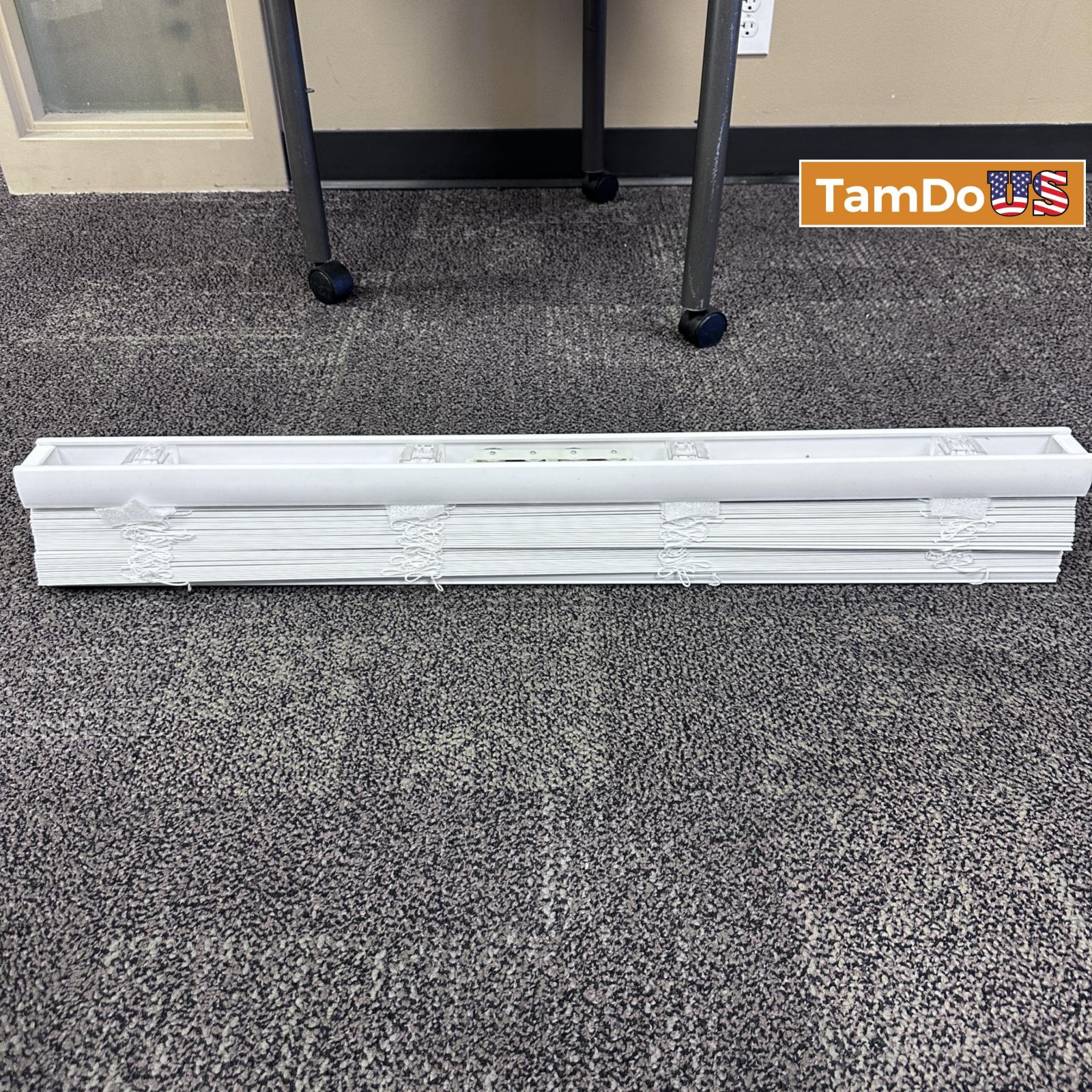 Cordless 2" Faux Wood Blind – 39x66 White Room Darkening Window Shade - Photo 8