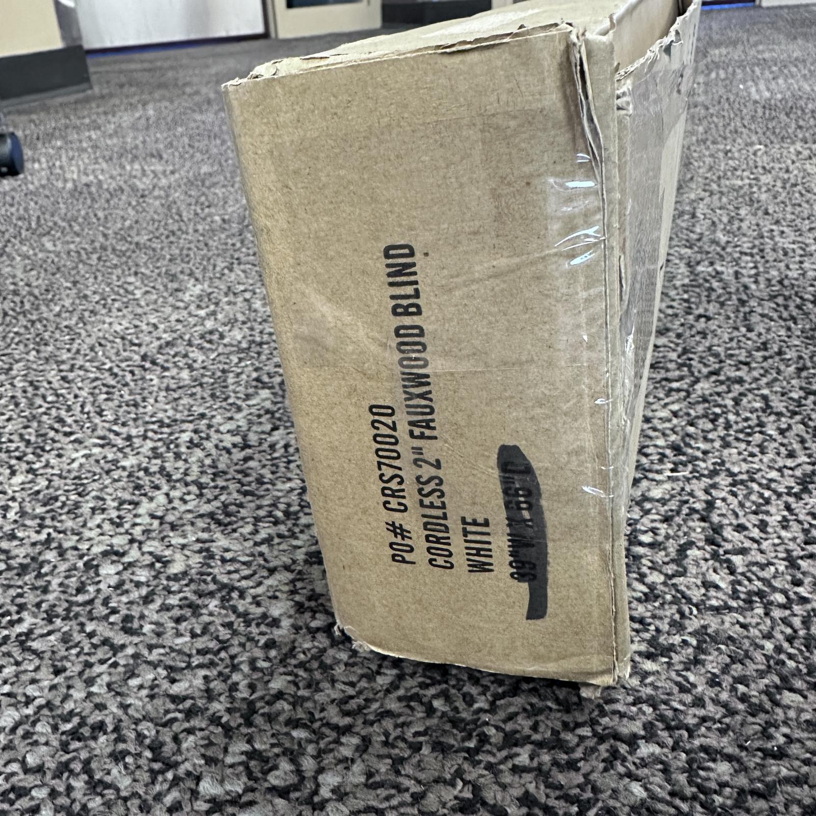 Cordless 2" Faux Wood Blind – 39x66 White Room Darkening Window Shade - Photo 4