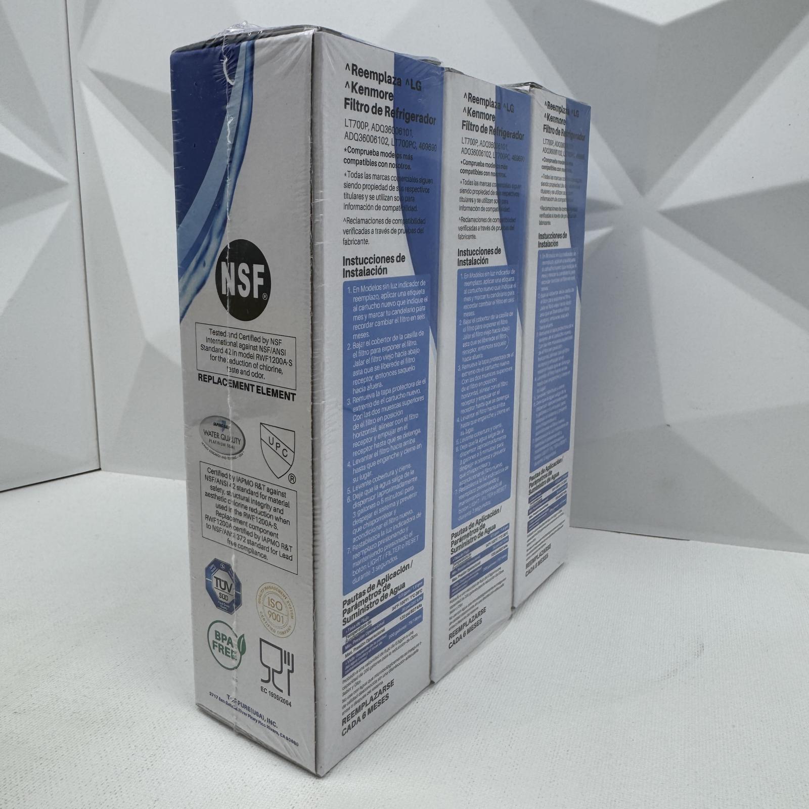 Fit LG LT700P 3-Pack Refrigerator Water Filters - Photo 3