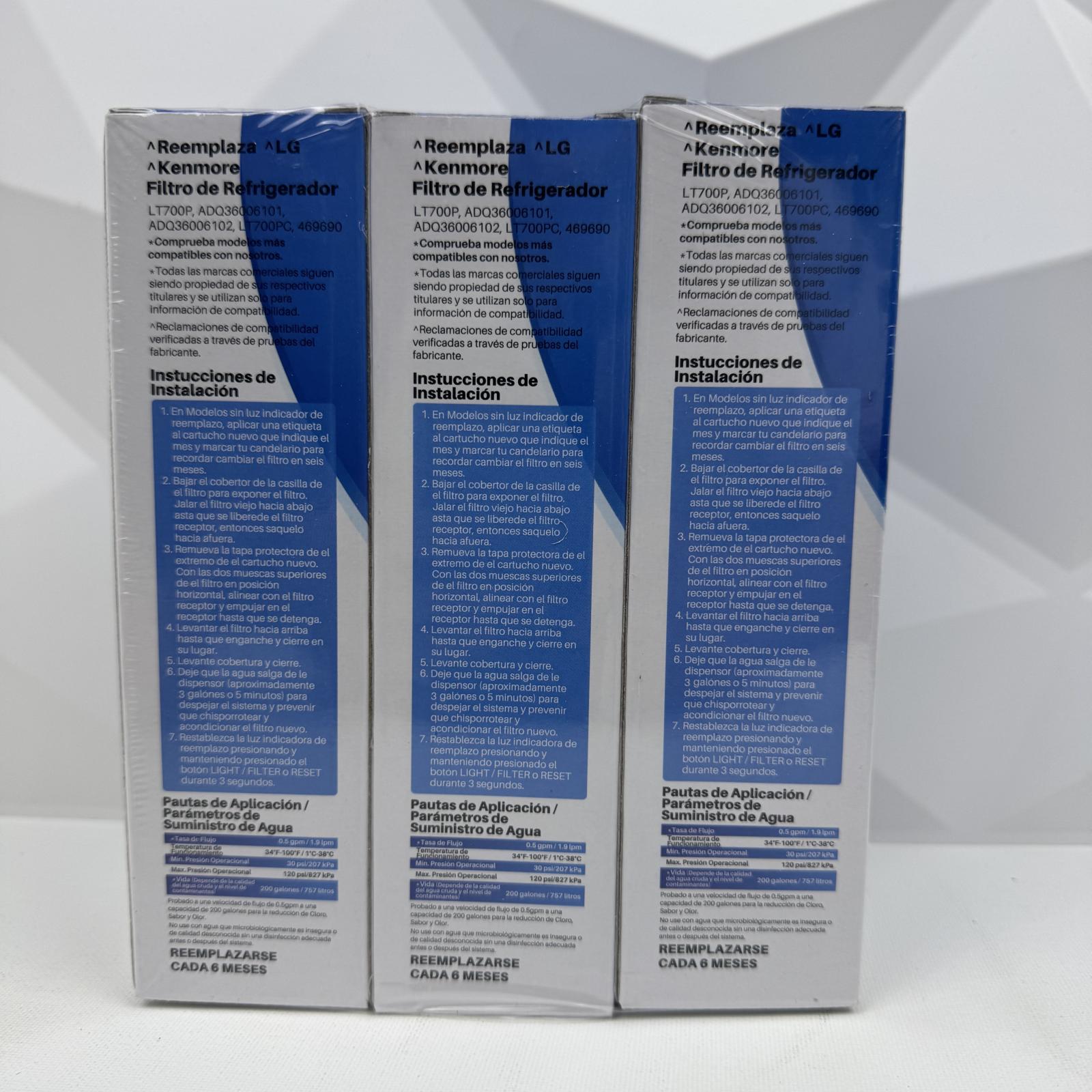 Fit LG LT700P 3-Pack Refrigerator Water Filters - Photo 6