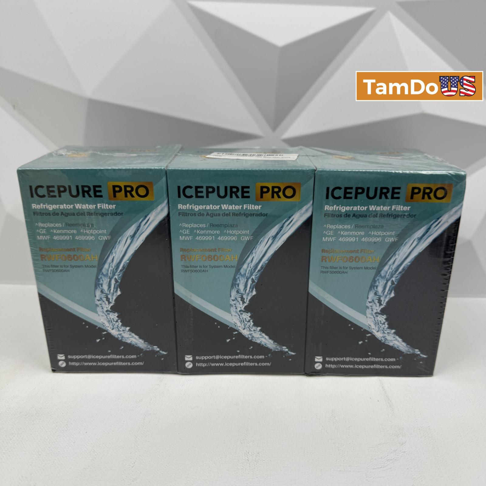 ICEPURE Pro Refrigerator Water Filter 3-Pack for GE Kenmore 46991 46996 - Photo 9
