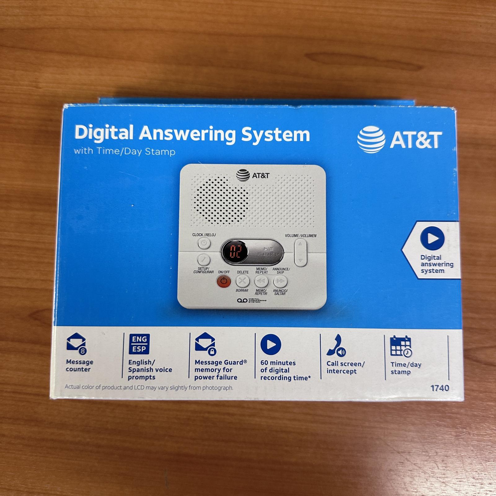 AT&T 1740 Digital Answering Machine, 60-Min Recording, Time/Date Stamp - Photo 3