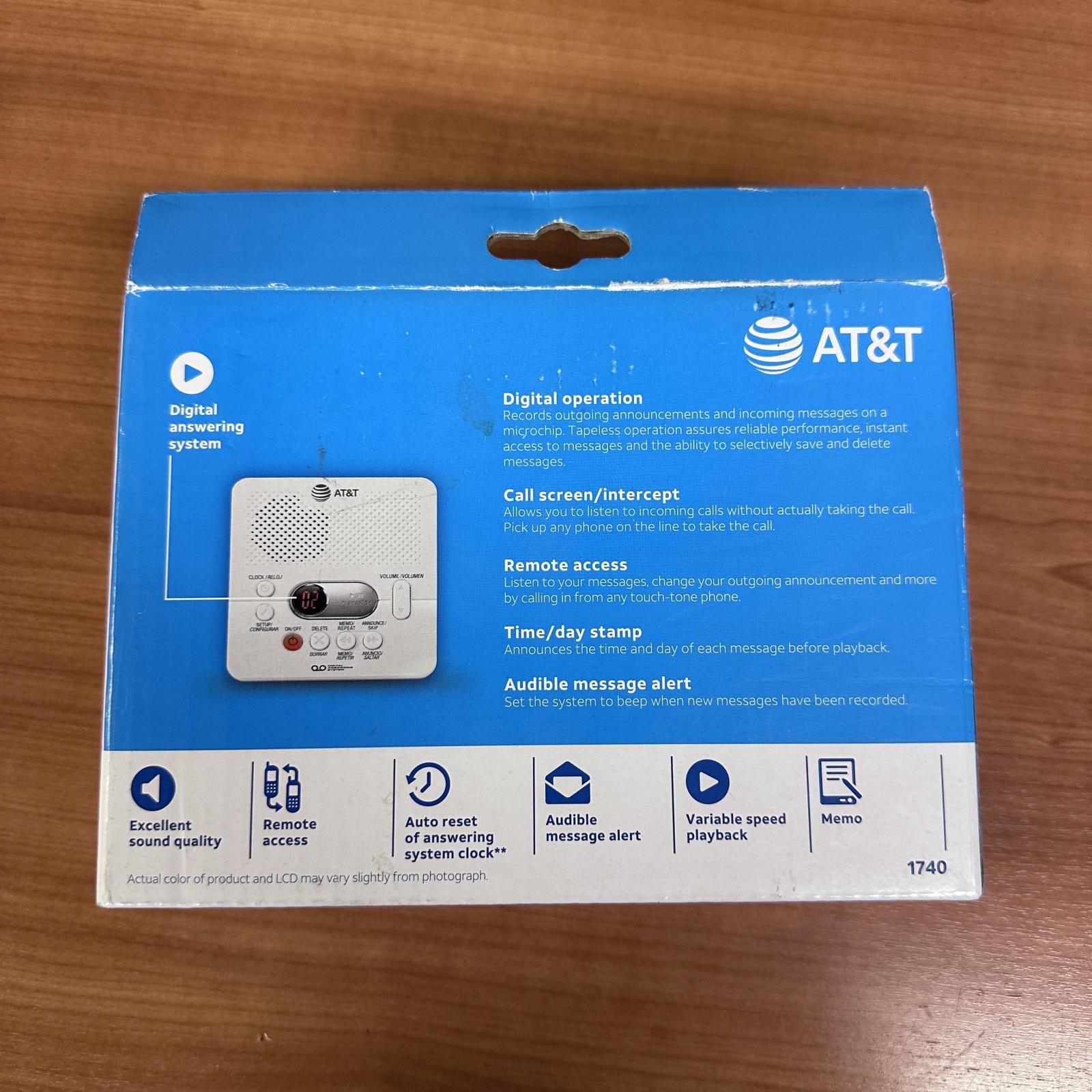 AT&T 1740 Digital Answering Machine, 60-Min Recording, Time/Date Stamp - Photo 7