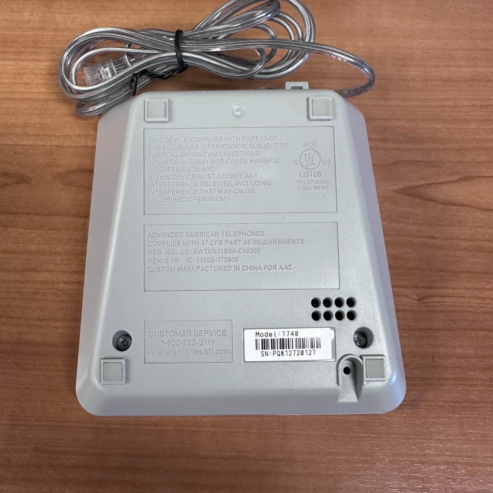 AT&T 1740 Digital Answering Machine, 60-Min Recording, Time/Date Stamp - Photo 5