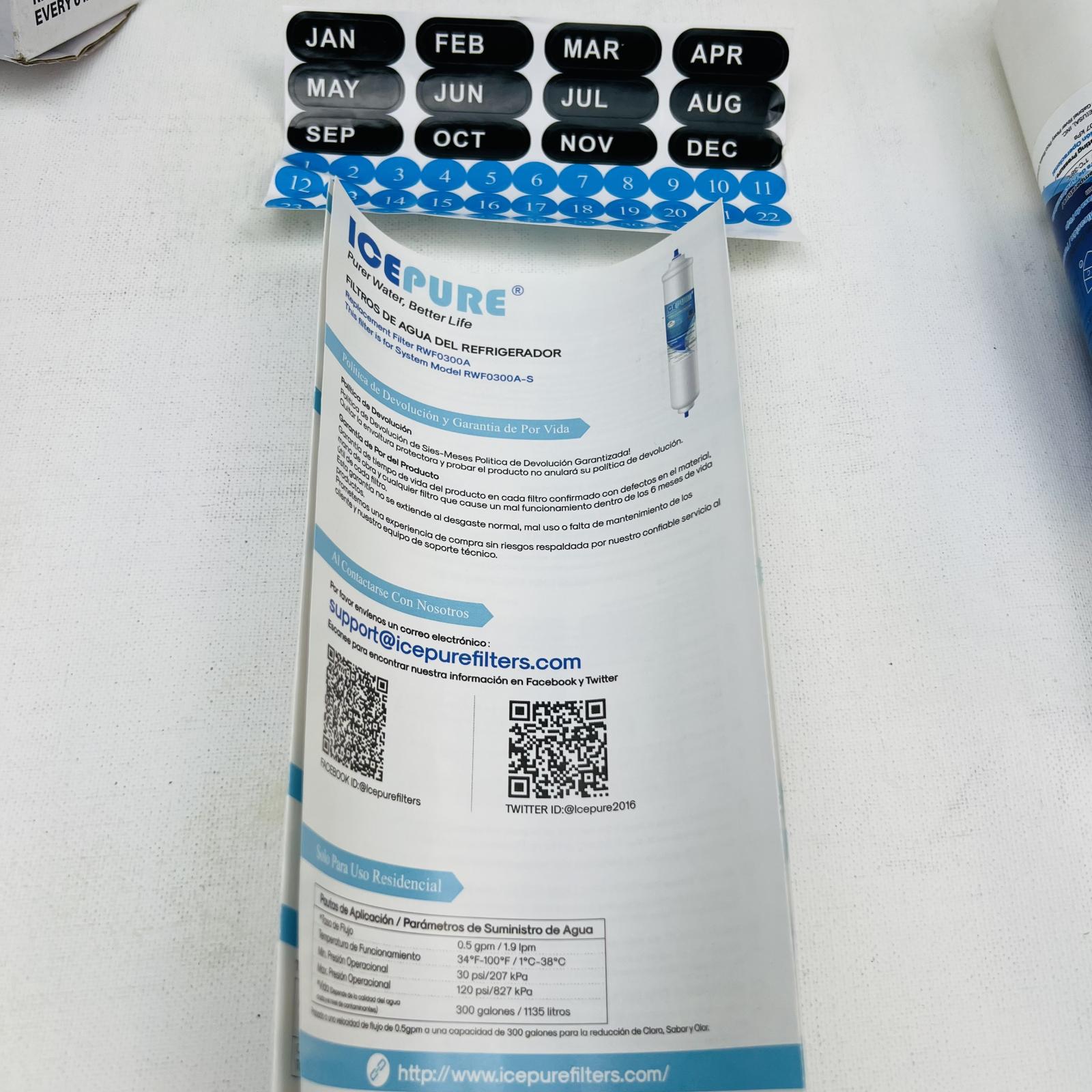 Lot of 2 IGGPURE RWF0300A Refrigerator Water Filter Replacement Cartridge - Photo 9