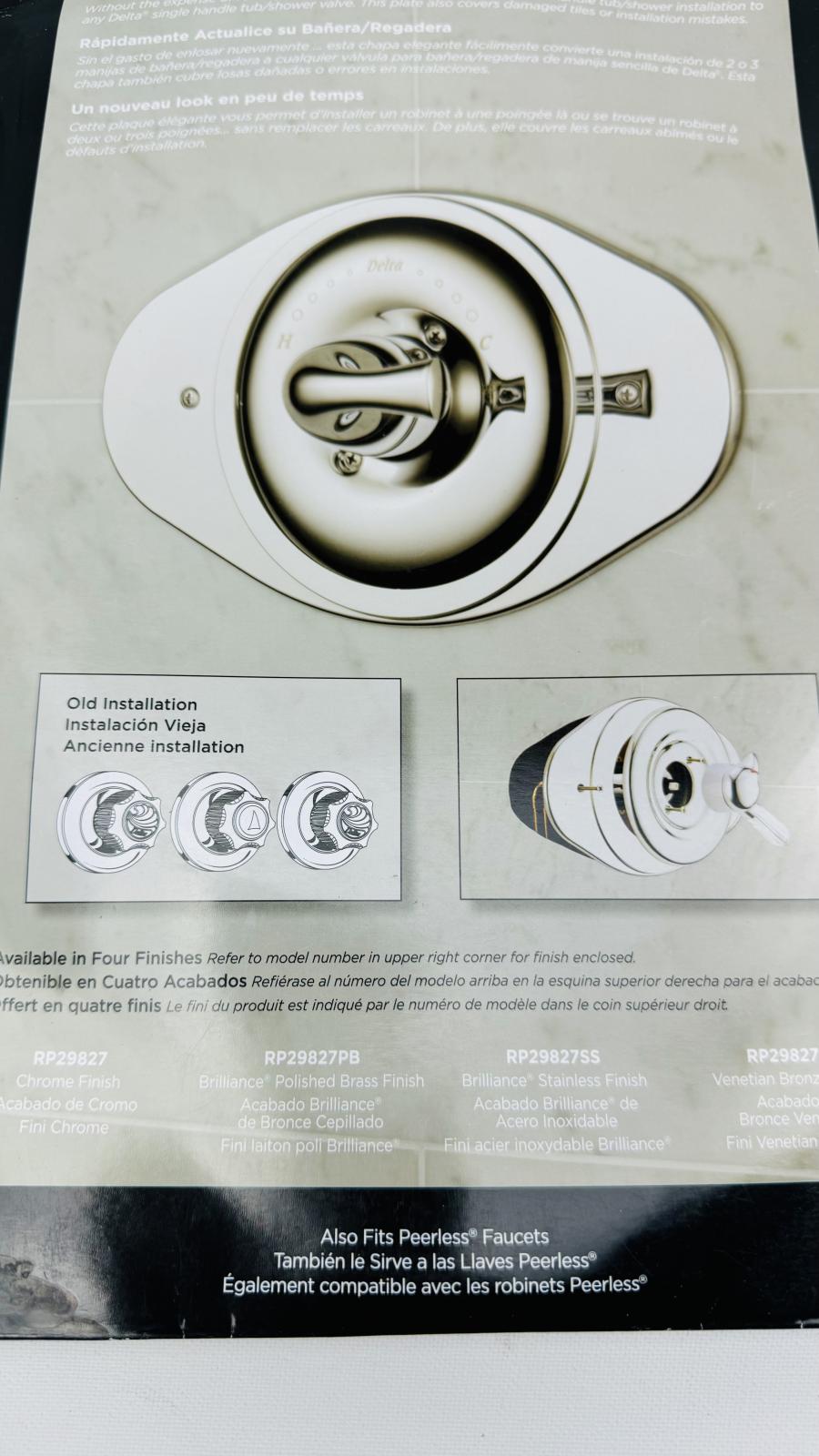 Delta RP29827 Shower Renovation Cover Plate – Chrome Finish Trim Kit - Photo 3